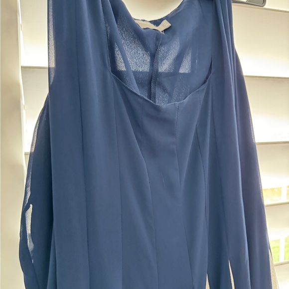 ASOS CURVE Fit & Flare Mesh Dress with Square Neck - Navy/white / US 18 - Picture 3 of 6